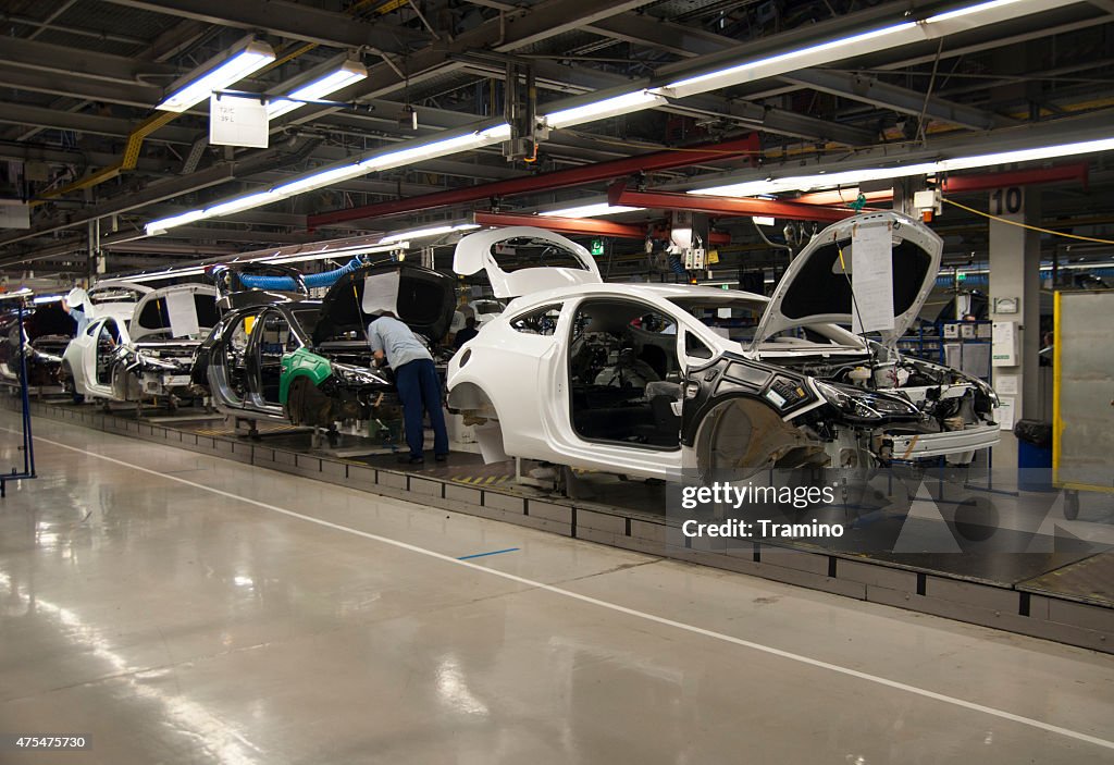 Cars on the production line