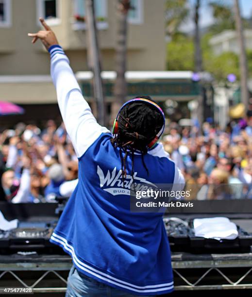 Attendees enjoy a performance by Lil Jon at the commencement ceremony for the graduates of Bud Lights Whatever, USA class of 2015 on May 31, 2015 on...