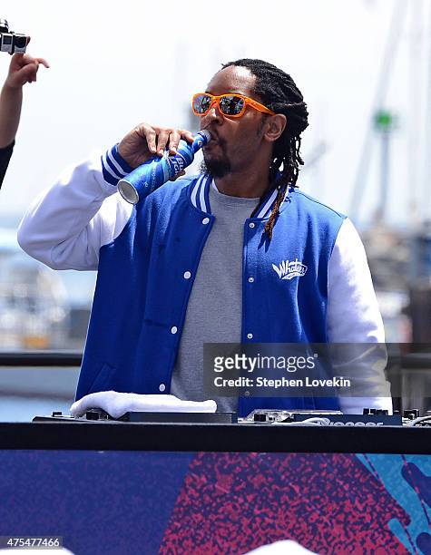 Lil Jon enjoys a Bud Light at the commencement ceremony for the graduates of Bud Lights Whatever, USA class of 2015 on May 31, 2015 on Catalina...