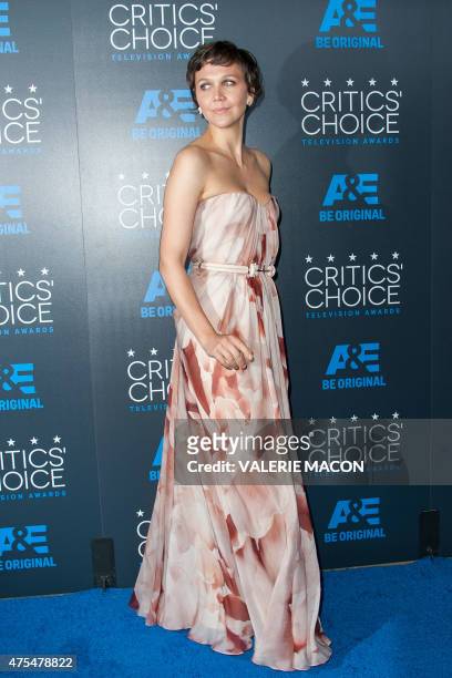 Actress Maggie Gyllenhaal arrives for the Fifth Annual Critic's Choice Television Awards in Beverly Hills, California, May 31, 2015. AFP PHOTO /...
