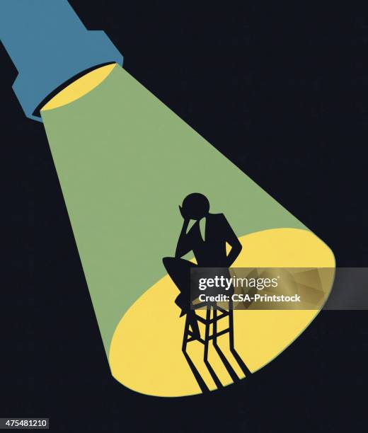 spotlight on a man - actor stock illustrations