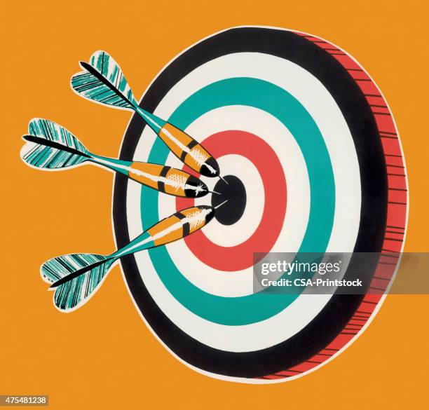 darts and dartboard - target centre stock illustrations