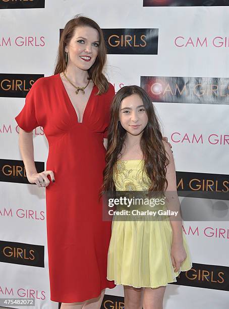 Actress and executive producer Kate Bond and actress Ava Cantrell attend the screening party for the new original web series, "CAM GIRLS" at United...