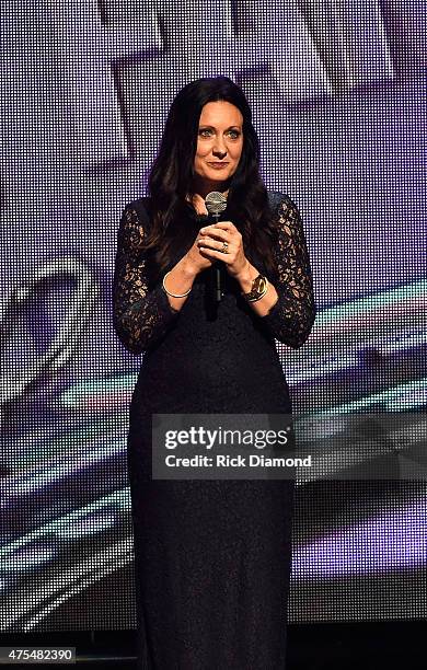 Author Lysa TerKeurst speaks onstage during the 3rd Annual KLOVE Fan Awards at the Grand Ole Opry House on May 31, 2015 in Nashville, Tennessee.