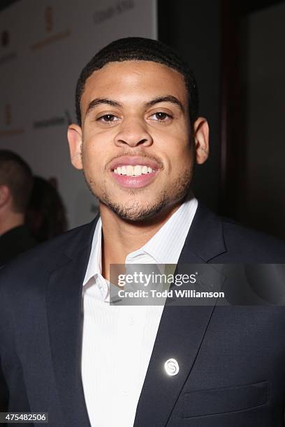 Player Ray McCallum arrives on the red carpet at the 2015 Cedars-Sinai Sports Spectacular at the Hyatt Regency Century Plaza on May 31, 2015 in...