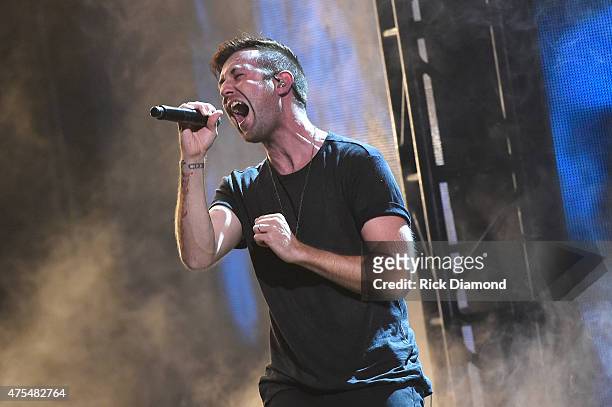 Jonathan Steingard of the musical group Hawk Nelson performs onstage during the 3rd Annual KLOVE Fan Awards at the Grand Ole Opry House on May 31,...