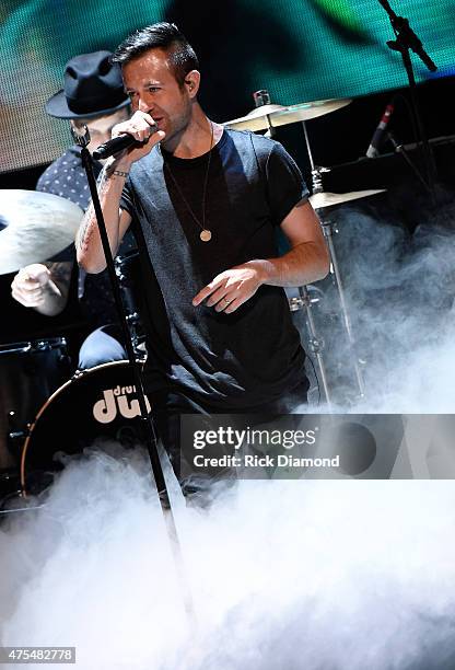 Jonathan Steingard of the musical group Hawk Nelson performs onstage during the 3rd Annual KLOVE Fan Awards at the Grand Ole Opry House on May 31,...