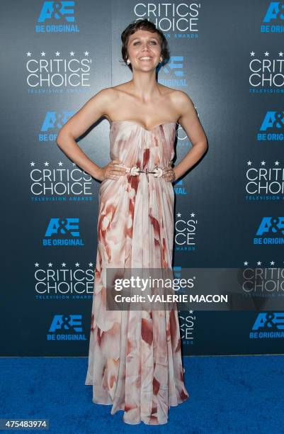 Actress Maggie Gyllenhaal arrives for the Fifth Annual Critics' Choice Television Awards in Beverly Hills, California, May 31, 2015. AFP PHOTO /...