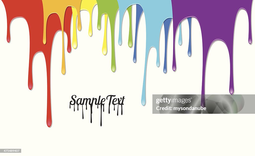 Colorful Paints Pouring - Vector Background