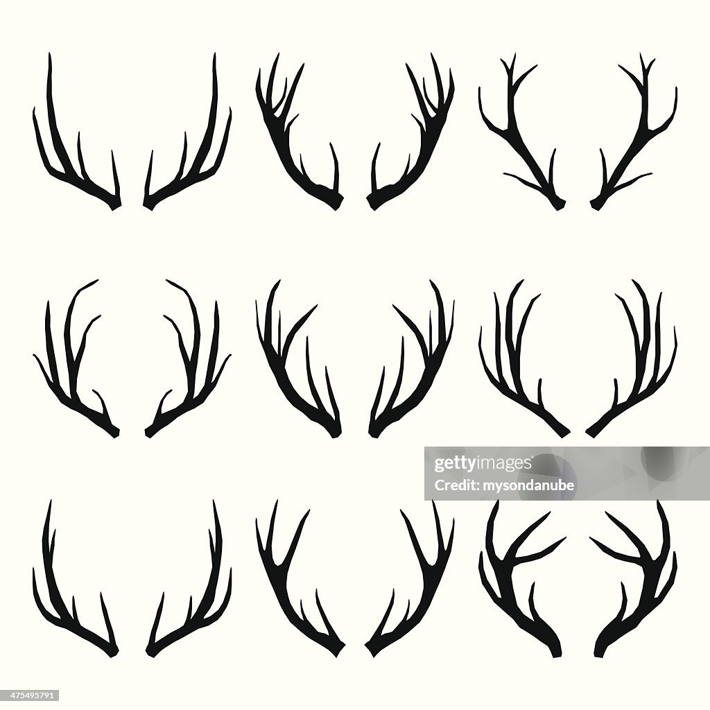Collection de vecteur de cornes de cerf