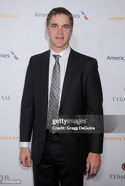 Luc Robitaille, Los Angeles Kings President, Business Operations, arrives at the Cedars-Sinai Sports Spectacular at the Hyatt Regency Century Plaza...