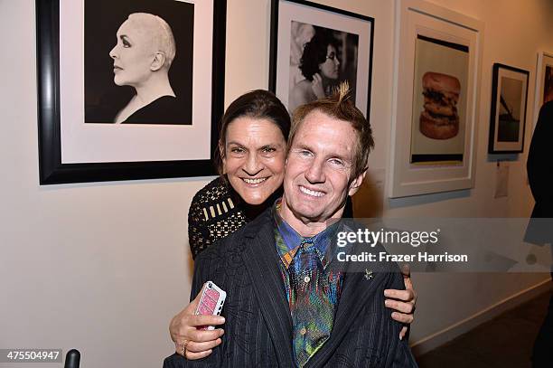 Tommy Hollenstein and Aileen Getty attend The Elizabeth Taylor AIDS Foundation Art Auction Benefit Presented By Wilding Cran Gallery on February 27,...