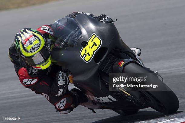 Cal Crutchlow of Great Britain and Ducati team heads down a straight during the MotoGP Tests in Sepang - Day Three at Sepang Circuit on February 28,...