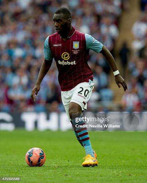 Christian Benteke of Aston Villa during the FA Cup Final match between Aston Villa and Arsenal at Wembley Stadium on May 30, 2015 in London, England.