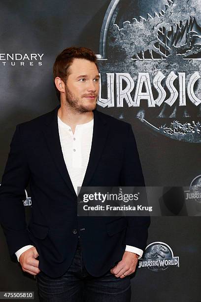 Chris Pratt attends the 'Jurassic World' Photocall on June 01, 2015 in Berlin, Germany.