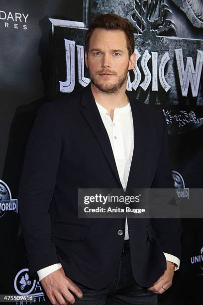 Chris Pratt attends the 'Jurassic World' Berlin photocall at The Regent Hotel on June 1, 2015 in Berlin, Germany.