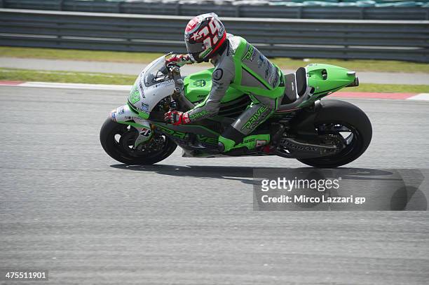 Nicky Hayden of USA and Drive M7 Aspar rounds the bend during the MotoGP Tests in Sepang - Day Three at Sepang Circuit on February 28, 2014 in Kuala...