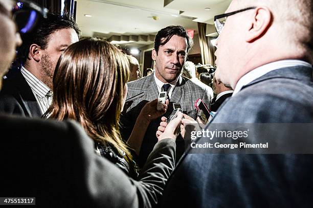 Actor Jon Hamm attends the 7th Annual Hollywood Domino and Bovet 1822 Gala benefiting artists for peace and justice at Sunset Tower on February 27,...