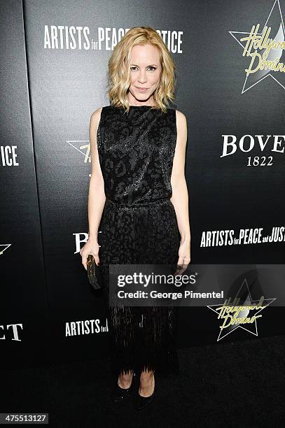 Actress Maria Bello attends the 7th Annual Hollywood Domino and Bovet 1822 Gala benefiting artists for peace and justice at Sunset Tower on February...