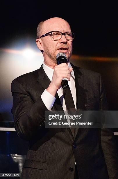 Director Paul Haggis attends the 7th Annual Hollywood Domino and Bovet 1822 Gala benefiting artists for peace and justice at Sunset Tower on February...