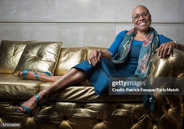 Jazz singer Dee Dee Bridgewater is photographed for Paris Match on April 14, 2015 in Paris, France.