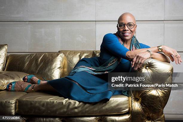 Jazz singer Dee Dee Bridgewater is photographed for Paris Match on April 14, 2015 in Paris, France.