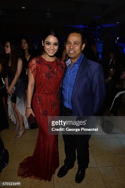 Actress Vanessa Hudgens and Munawar Hosain attends the 7th Annual Hollywood Domino and Bovet 1822 Gala benefiting artists for peace and justice at...