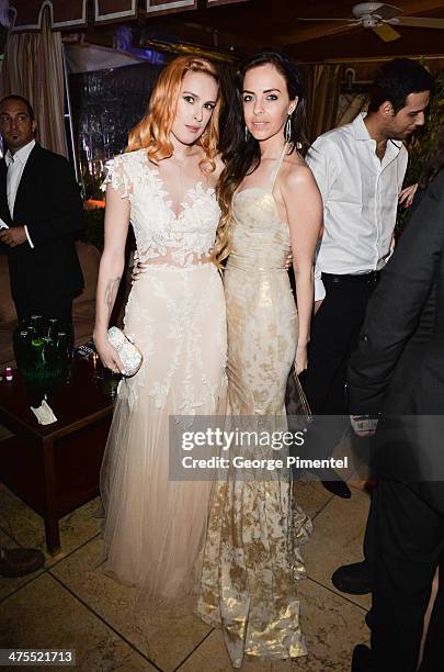 Actress Rumer Willis and Maeve Reilly attends the 7th Annual Hollywood Domino and Bovet 1822 Gala benefiting artists for peace and justice at Sunset...