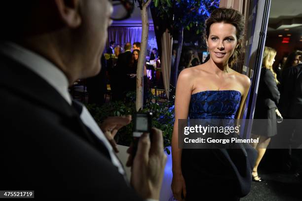 Actress Kate Beckinsale attends the 7th Annual Hollywood Domino and Bovet 1822 Gala benefiting artists for peace and justice at Sunset Tower on...