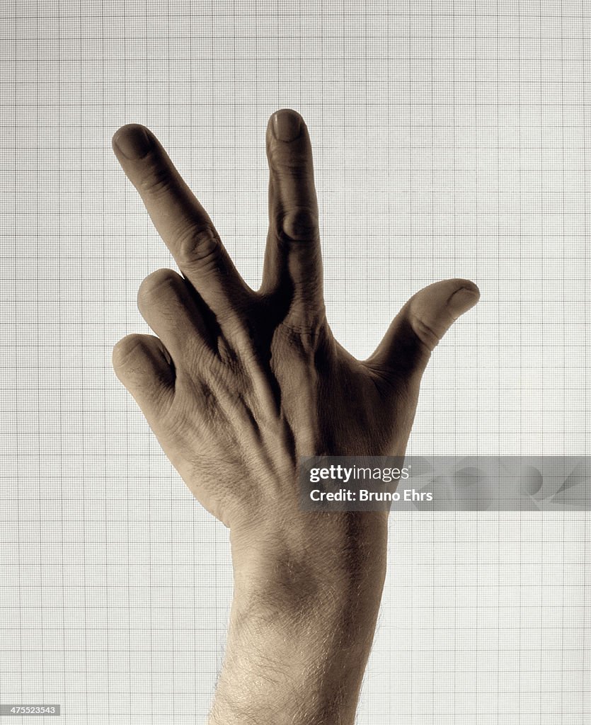 Hand on graph paper