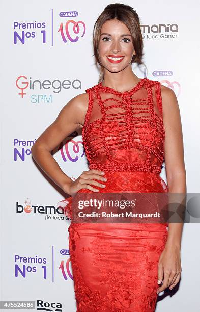 Noelia Lopez attends a photocall for the 'Numeros 1 de la Cadena 100' awards held at the Museu Nacional d'Art de Catalunya on May 28, 2015 in...