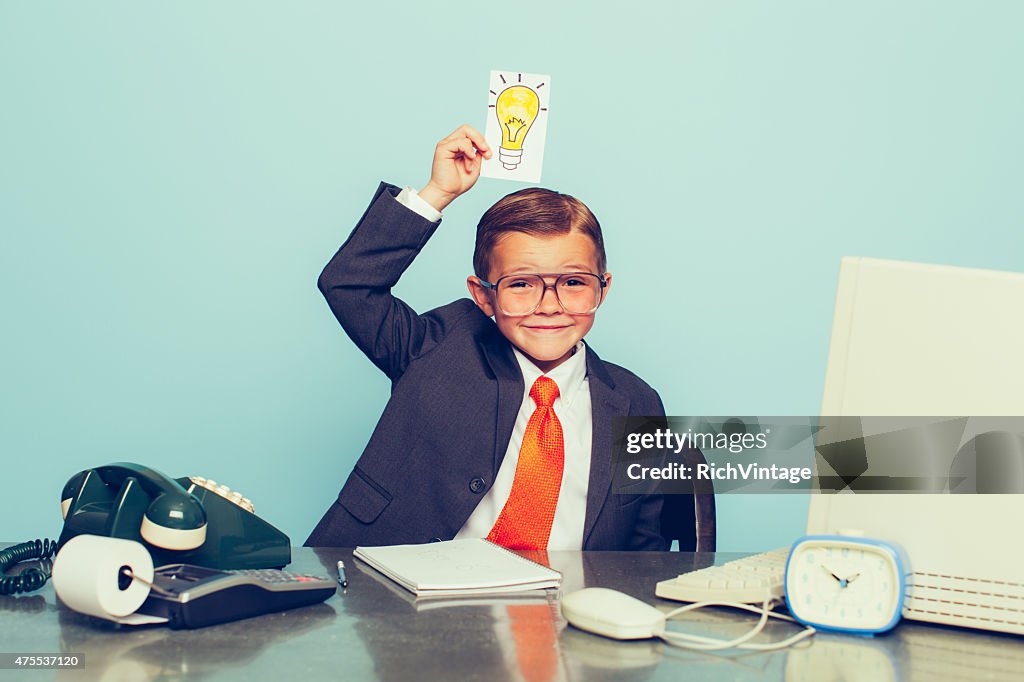 Young Boy Businessman Has Big Ideas