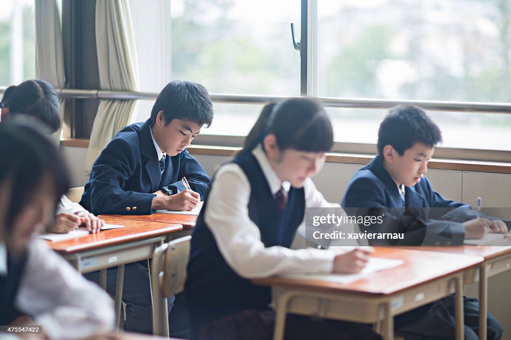 Japanese Students Working In The Classroom High-Res Stock Photo - Getty ...