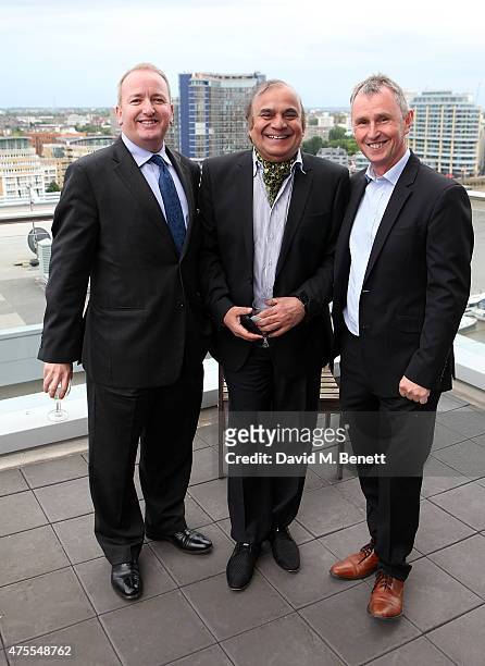 Mark Pritchard MP, Iqbal Latif and Nigel Evans MP attend The Chavin Jewellery Trunk Show Barbecue at Imperial Wharf on June 1, 2015 in London,...
