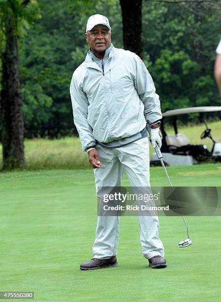 Former MLB player Ozzie Smith attends The 23nd Annual Vinny Pro-Celebrity-Junior Golf Invitational hosted by Vince Gill at the Golf Club of Tennessee...