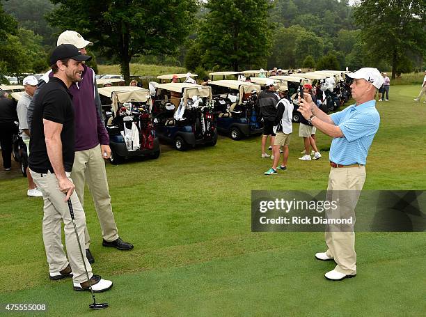 Actor Charles Esten and Olympic Gold Medalist Scott Hamilton attend The 23nd Annual Vinny Pro-Celebrity-Junior Golf Invitational hosted by Vince Gill...