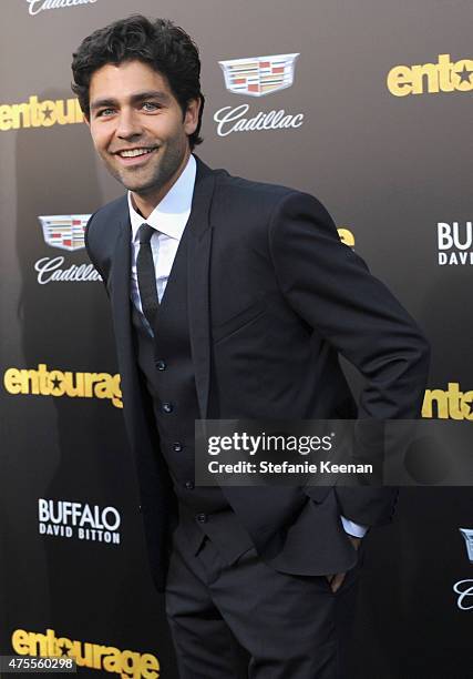 Actor Adrian Grenier attends the premiere of ENTOURAGE, sponsored by Buffalo David Bitton, at the Regency Village Theatre on June 1, 2015 in...