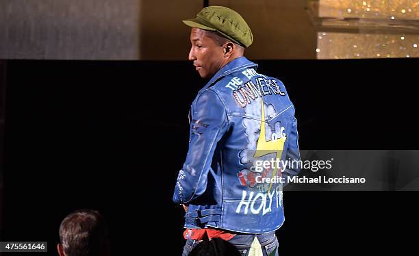 Singer Pharrell Williams accepts the Fashion Icon Award onstage at the 2015 CFDA Fashion Awards at Alice Tully Hall at Lincoln Center on June 1, 2015...