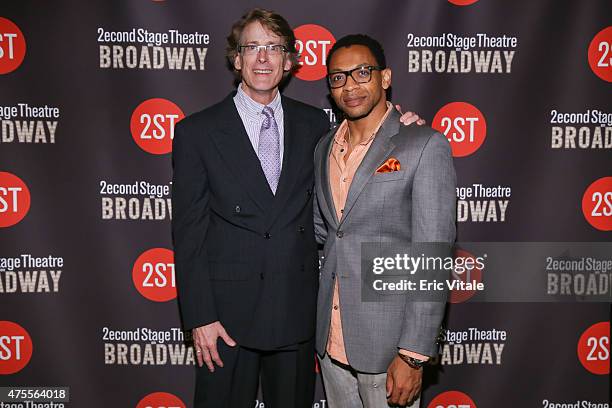 Dick Scanlan and Derrick Baskin attend the Second Stage 36th Anniversary Gala at 583 Park Avenue on June 1, 2015 in New York City.