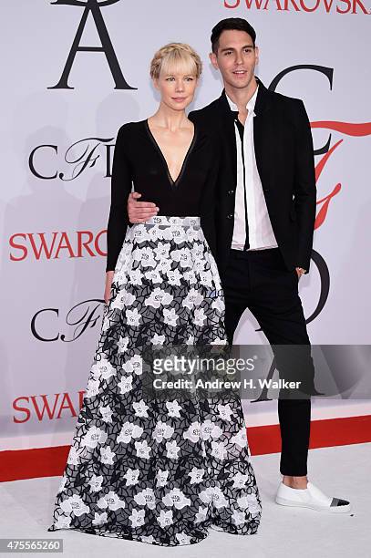 Designer Erin Fetherston and Gabe Saporta attend the 2015 CFDA Fashion Awards at Alice Tully Hall at Lincoln Center on June 1, 2015 in New York City.