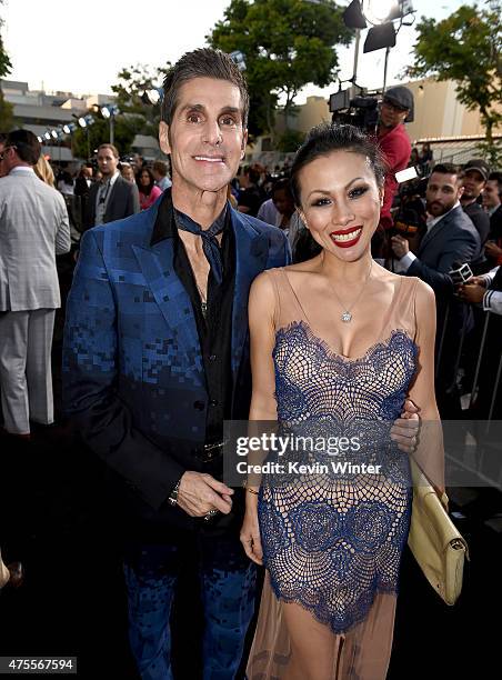 Musician Perry Farrell and Etty Lau Farrell attend the premiere of Warner Bros. Pictures' "Entourage" at Regency Village Theatre on June 1, 2015 in...