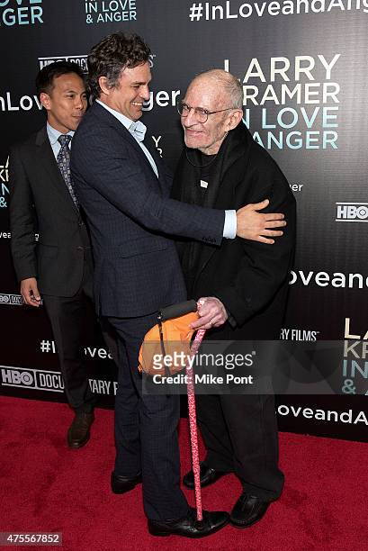 Actor Mark Ruffalo and LGBT Activist Larry Kramer attend the "Larry Kramer in Love and Anger" New York Premiere at Time Warner Center on June 1, 2015...