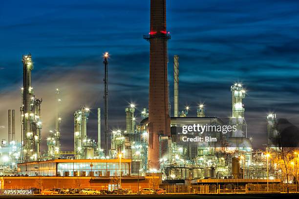 refinery plant of petrochemical industry - chemical plant stock pictures, royalty-free photos & images