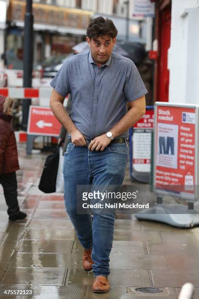 James 'Arg' Argent seen filming TOWIE in South Woodford on February 28, 2014 in London, England.
