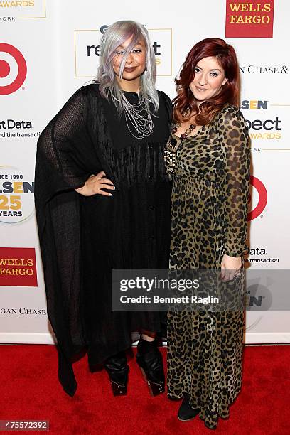 Raven Symone and Anneliese van der Pol attend 2015 GLSEN Respect Awards on June 1, 2015 in New York City.