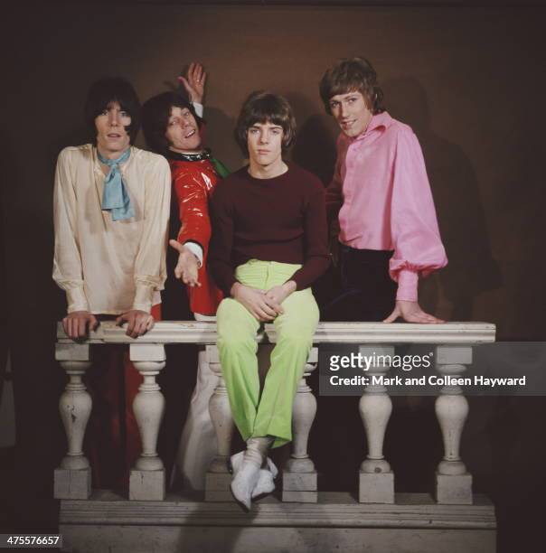 English pop group The Herd, 1967. Left to right: keyboard player Andy Bown, drummer Andrew Steele, guitarist Peter Frampton and bassist Gary Taylor.
