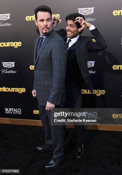 Actors Kevin Dillon and Adrian Grenier attend the premiere of ENTOURAGE, sponsored by Buffalo David Bitton, at the Regency Village Theatre on June 1,...