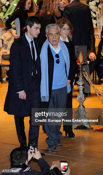 Andres Pajares attend the funeral chapel for the flamenco guitarist Paco de Lucia at Auditorio Nacional on February 28, 2014 in Madrid, Spain.