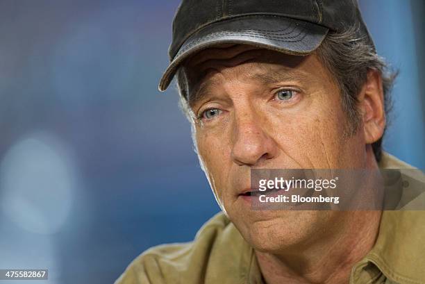 Michael "Mike" Rowe, former host of "Dirty Jobs", speaks during a Bloomberg West Television interview in San Francisco, California, U.S., on...