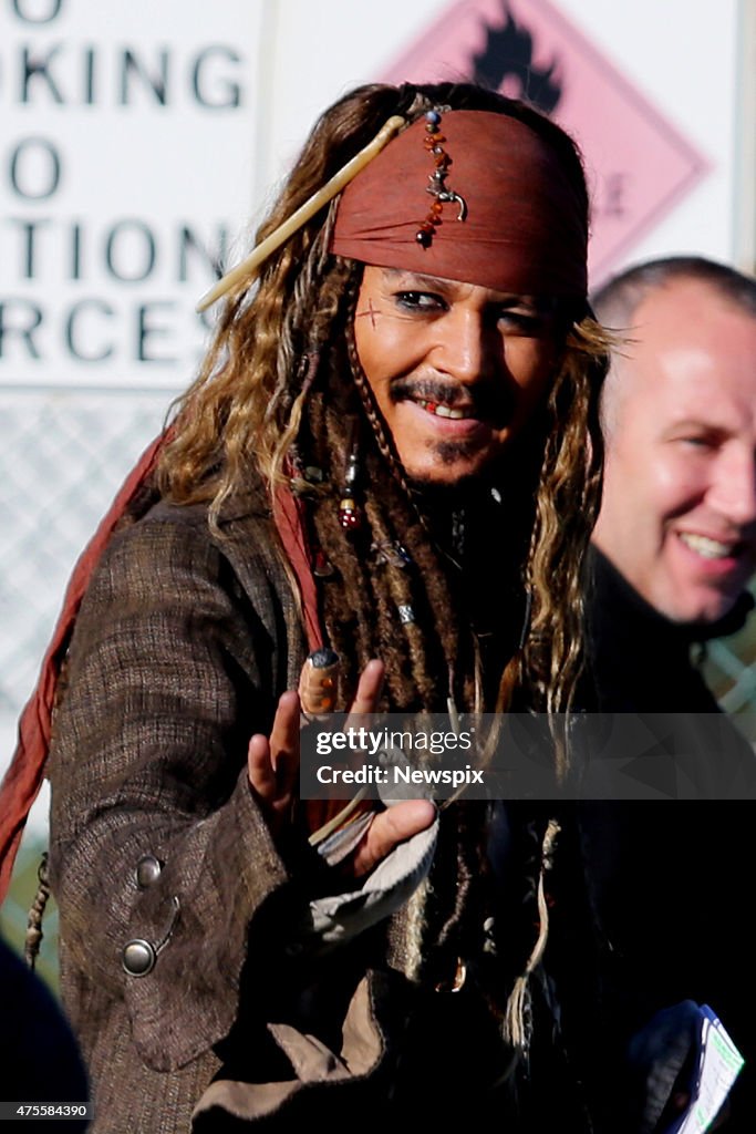 Johnny Depp Films 'Pirates of the Caribbean' At Raby Bay